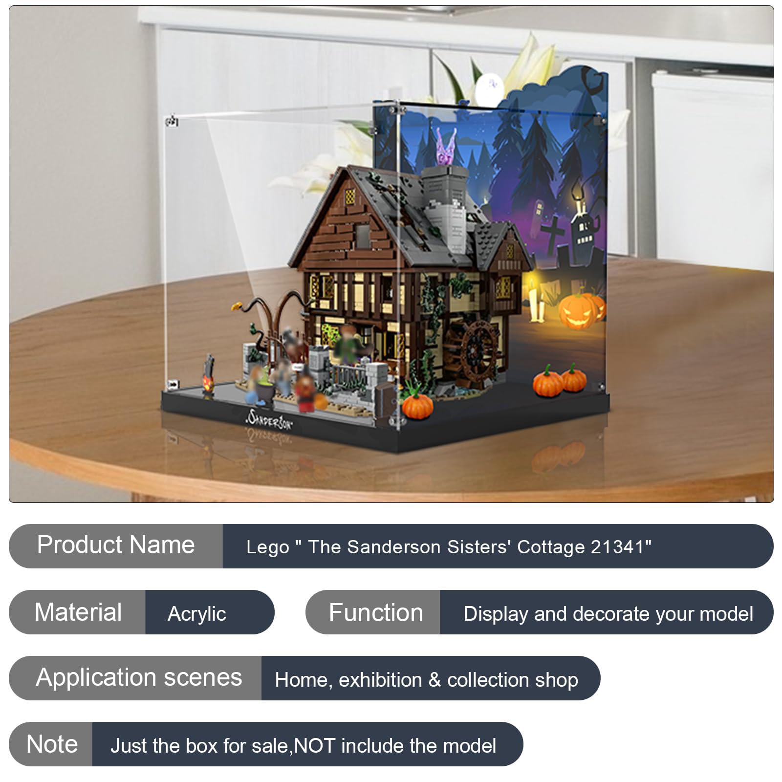 Acrylic Display Case for LEGO® Ideas 21341 Hocus Pocus The Sanderson Sister's Cottage(LEGO® Set NOT Included/USA CLEARANCE SALE)