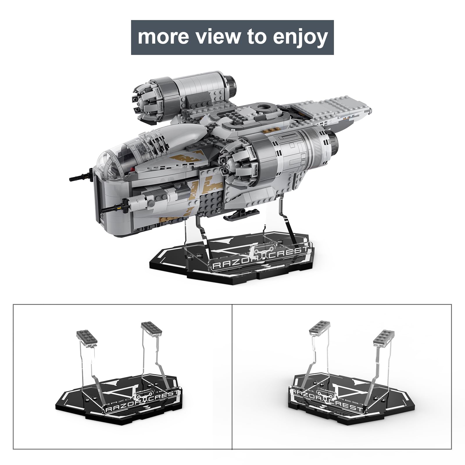 Acrylic Display Stand for Lego 75292 Star Wars the Razor Crest (Lego set not included)