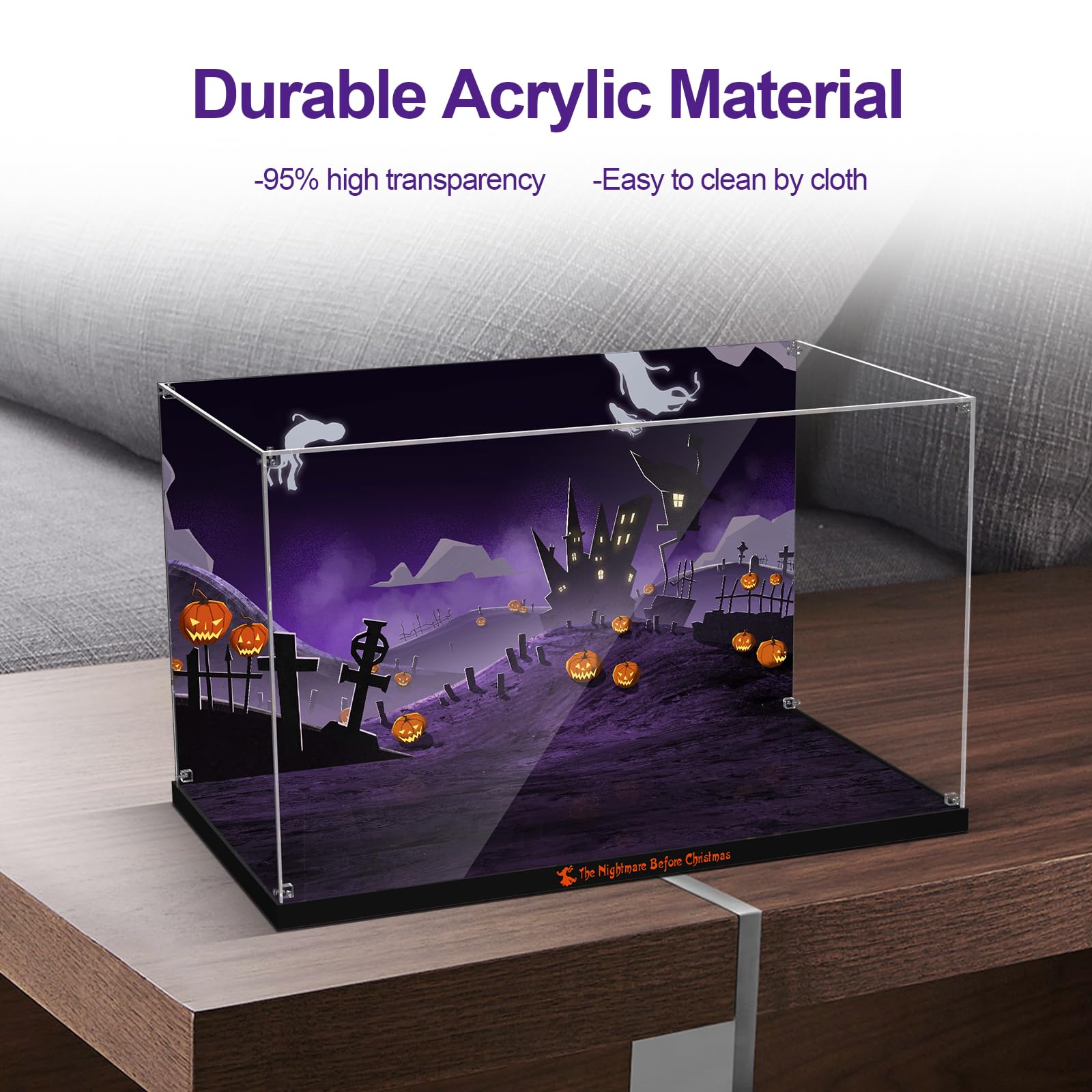 Acrylic Display Case for Lego Ideas 21351 Disney Tim Burton's The Nightmare Before Christmas (Lego set Not Included).