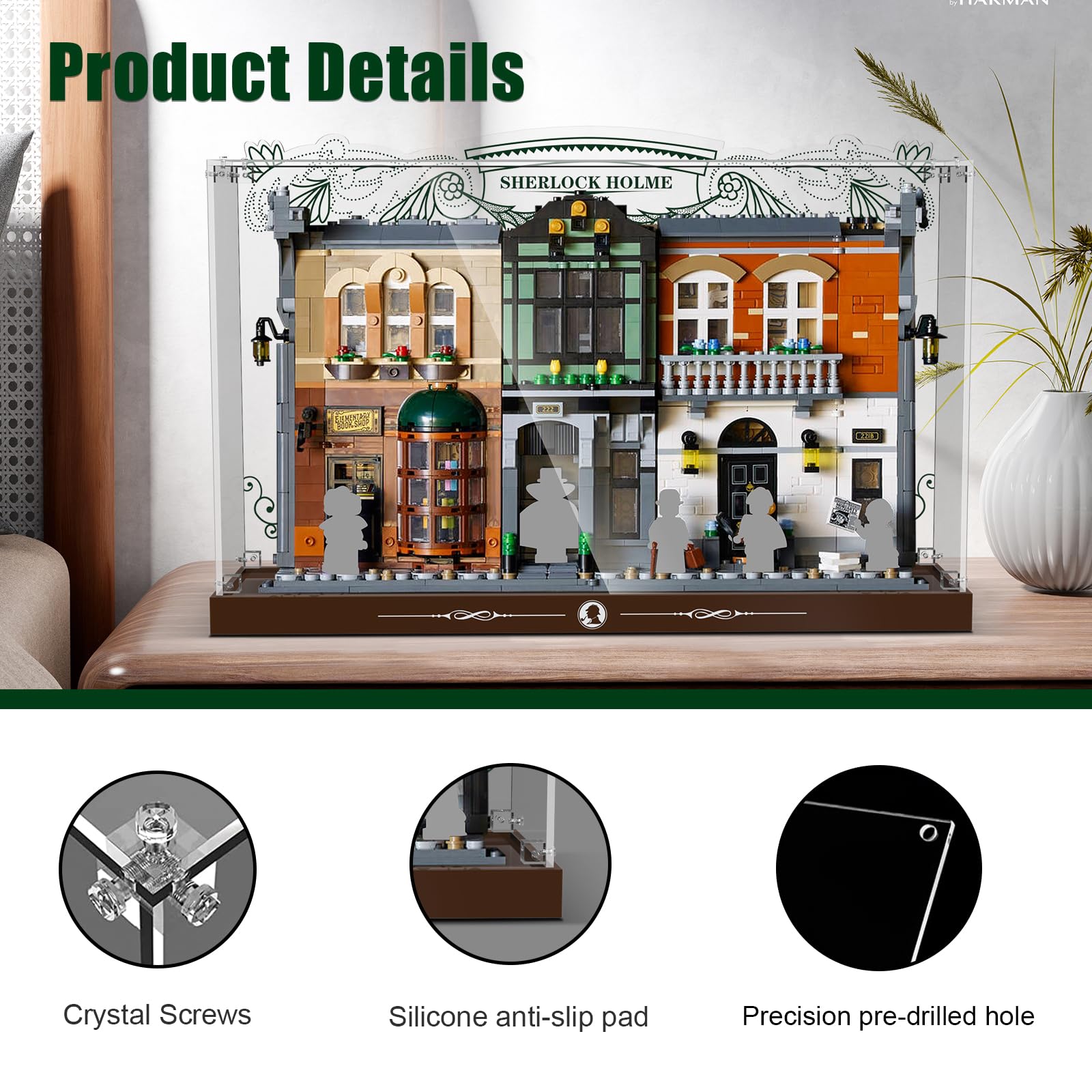 Acrylic Display Case for Lego Icons 10351 Sherlock Holmes Book Nook (Lego set Not Included)
