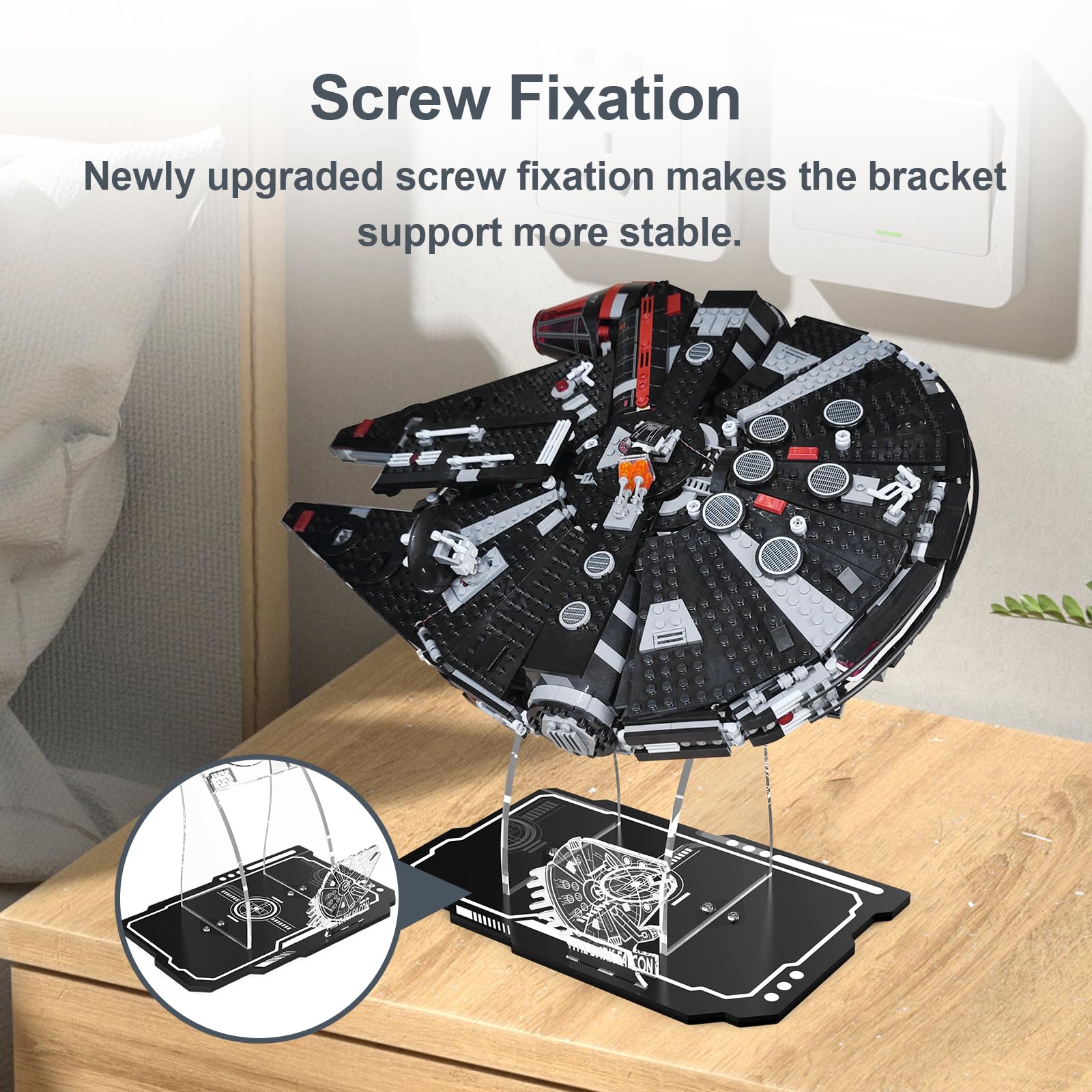 Acrylic Display Stand for Lego Star Wars 75389 Star Wars the Dark Falcon (Lego set not included)