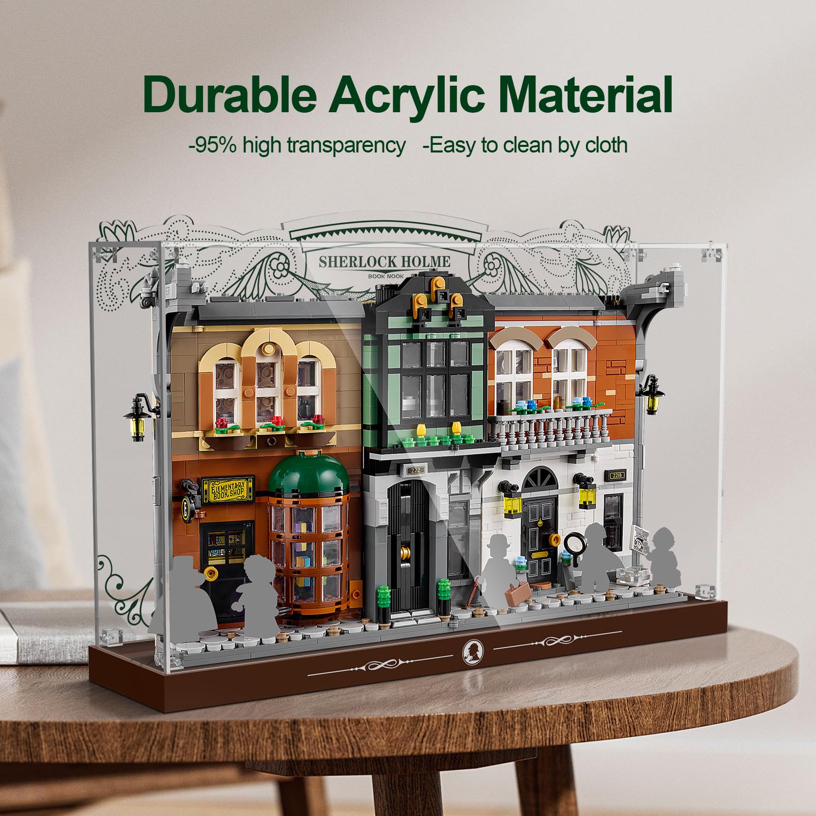 Acrylic Display Case for Lego Icons 10351 Sherlock Holmes Book Nook (Lego set Not Included)