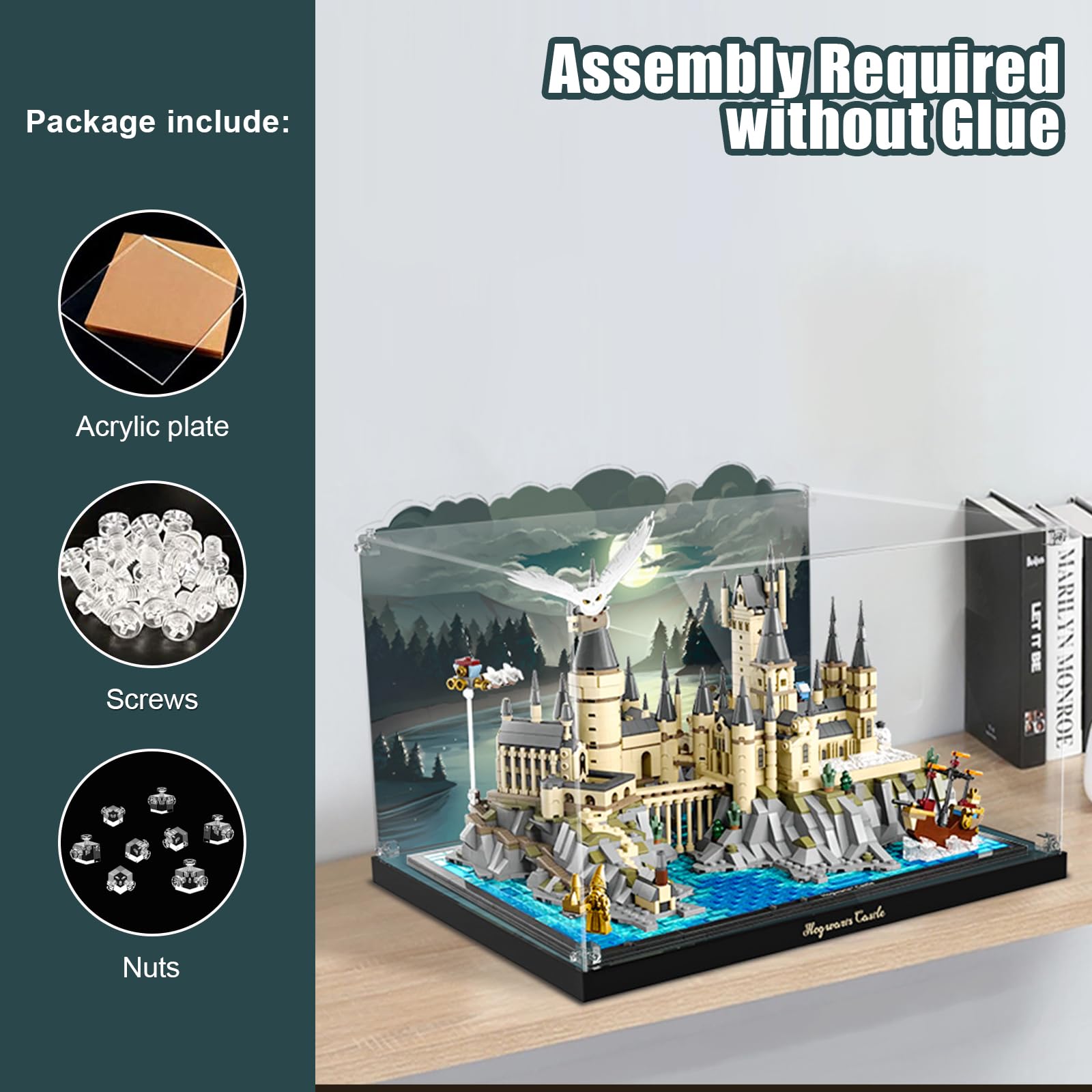 Acrylic Display Case for Lego Harry Potter 76419 Harry Potter Hogwarts Castle and Grounds (Lego set Not Included)