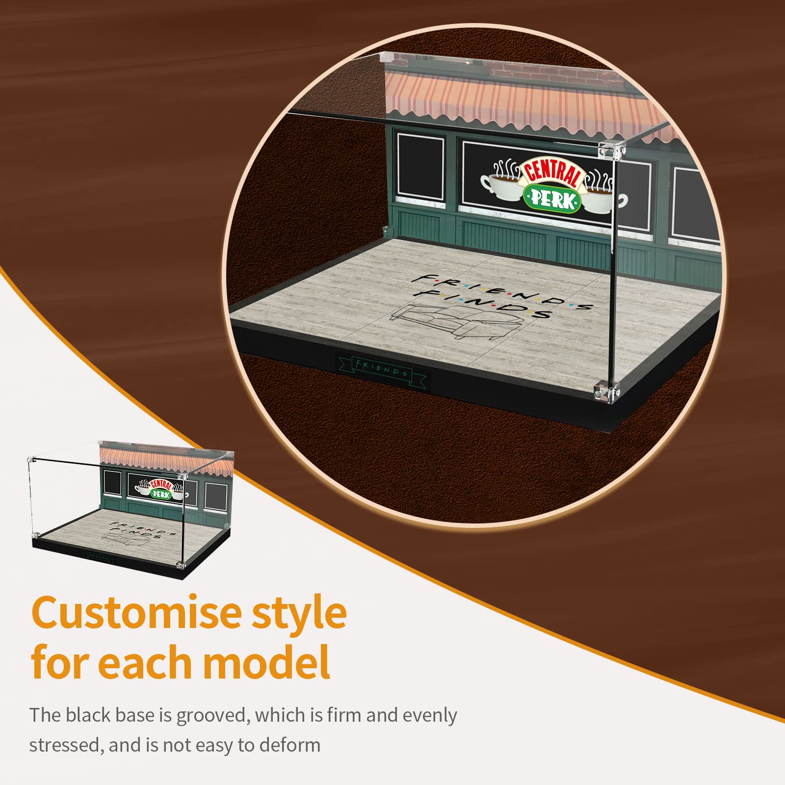 Acrylic Display Case for LEGO Ideas 21319 Central Perk (Lego set not included).
